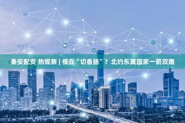 秦安配资 热观察 | 俄在“切香肠”？北约东翼国家一箭双雕